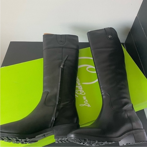 NIB Sam Edelman Drina Knee High Riding Boots in Black Leather - Picture 7 of 11